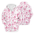 White And Pink Flamingo Tropical Men Polo, Polo Shirts For Men, Golf Gift For Men, Golfing Apparel