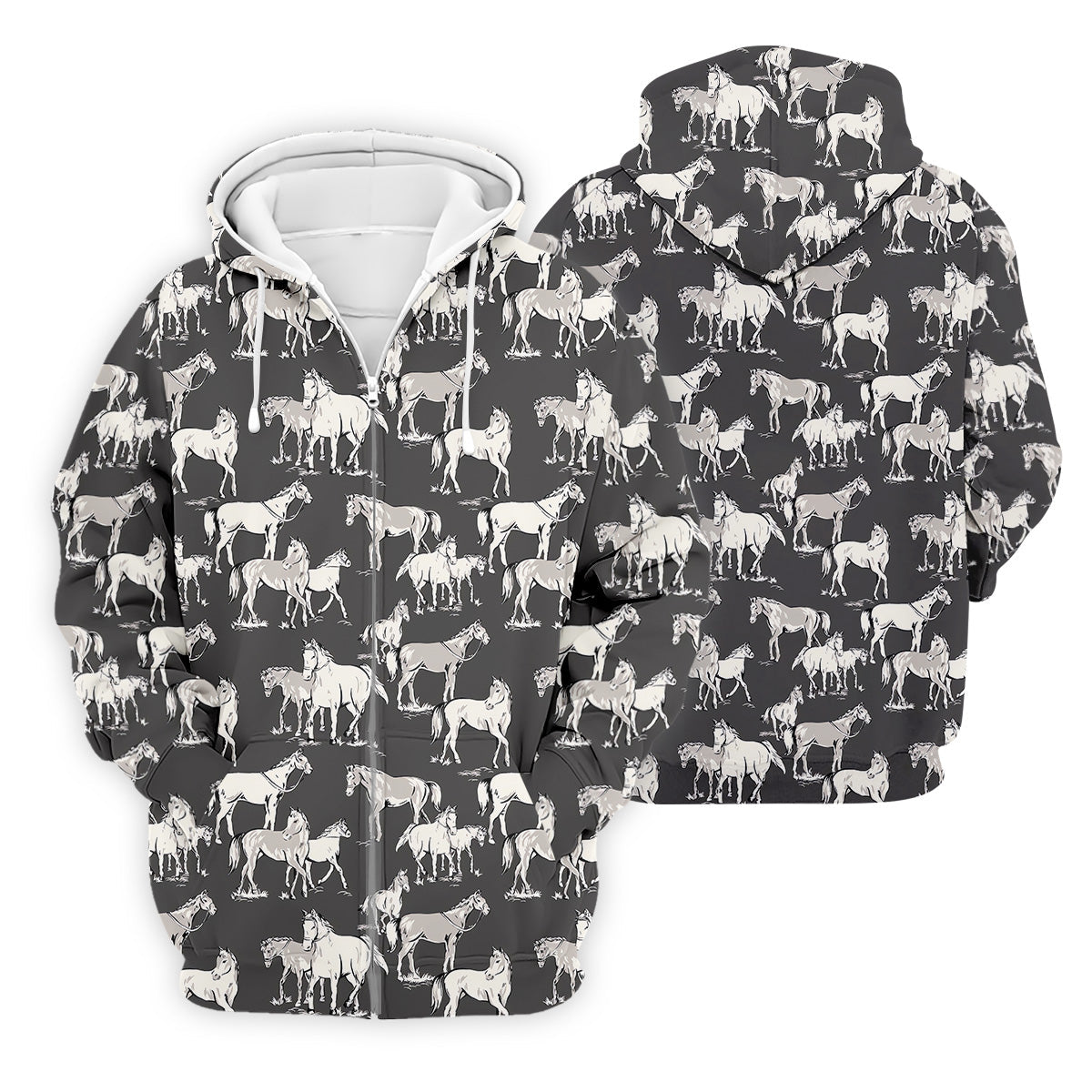 Wild Horse Seamless Pattern Golf Tops For Men, Hawaiian Golf Shirts, Polo For Men