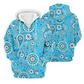 Blue Paisley Seamless Pattern Golf Tops For Men, Hawaiian Golf Shirts, Polo For Men