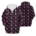 Flamingo Tropical Pink And Black Golf Tops For Men, Golf Gift For Men, Golf Shirts For Men