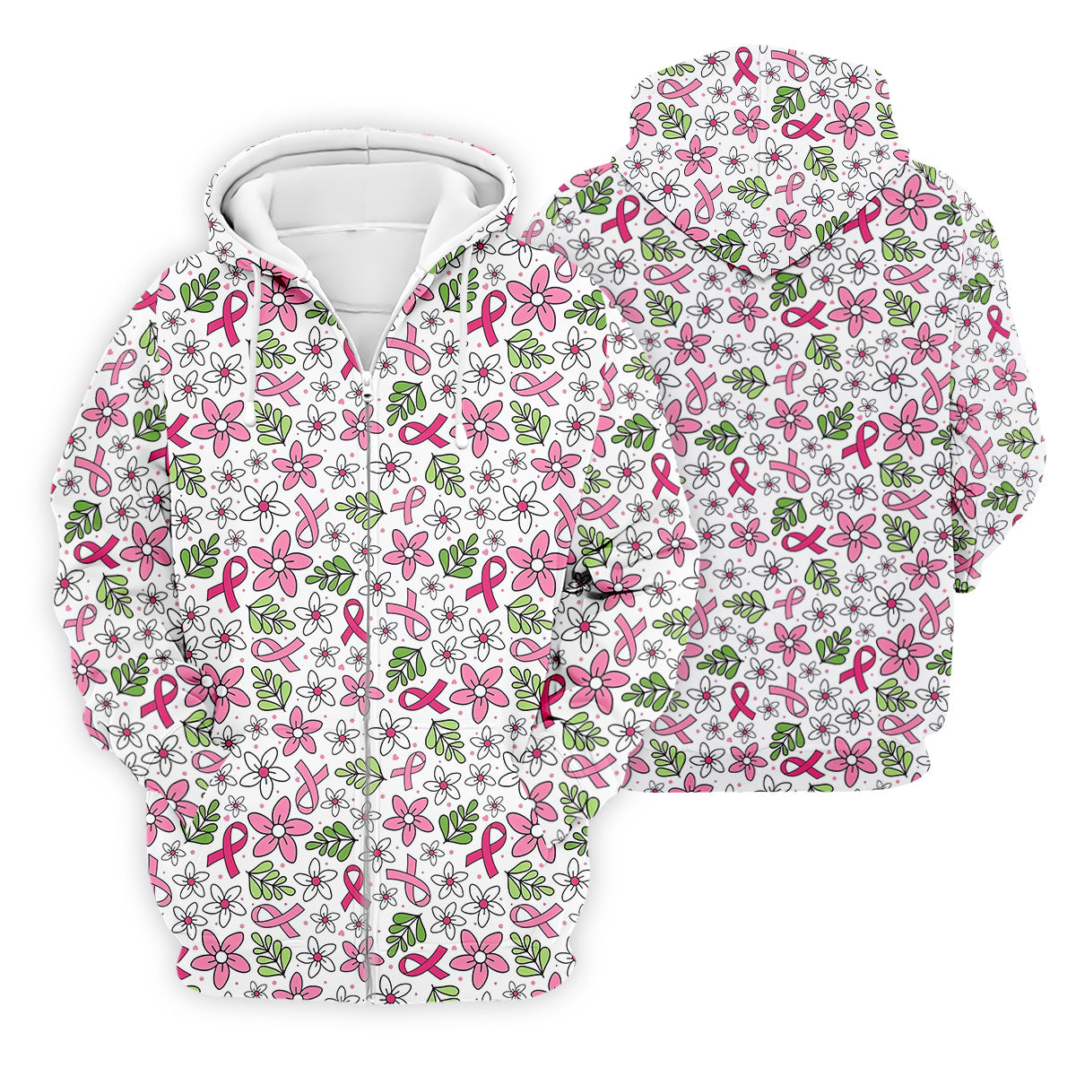 Breast Cancer Awareness Ribbon Flower Men Shirt, Cancer Awareness Shirt, Polo Shirts For Men
