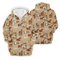 Wild Horse Seamless Pattern Golf Tops For Men, Hawaiian Golf Shirts, Long Sleeve Polo
