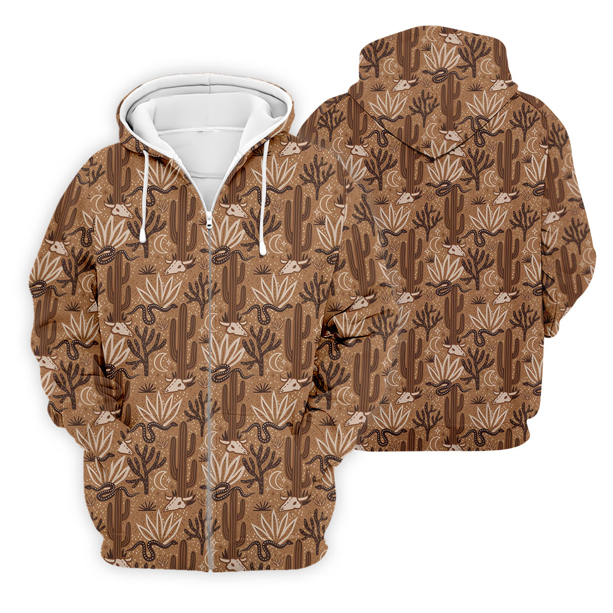 Snake Cactus Seamless Pattern Golf Tops For Men, Hawaiian Golf Shirts, Long Sleeve Polo