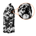 Skulls Splatter Black Grunge Mens Golf Polo Shirts, Cool Golf Gift, Golfing Apparel, Polo For Men