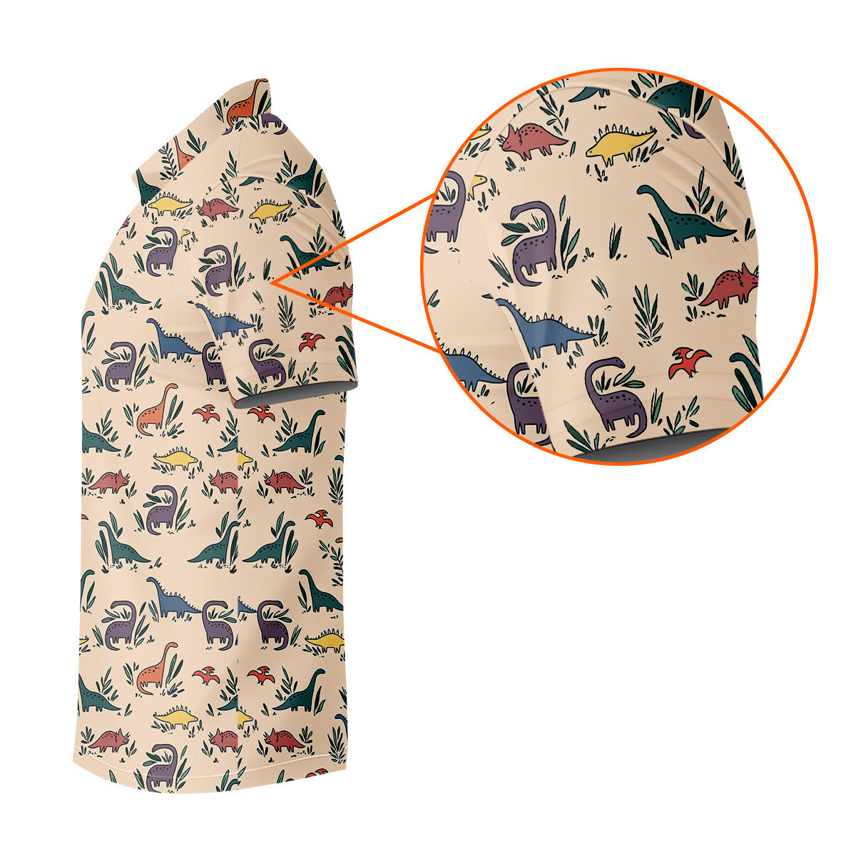 Dinosaur Hawaiian Shirt, Seamless Pattern Golf Tops For Men, Golf Polo Shirt, Golfing Apparel