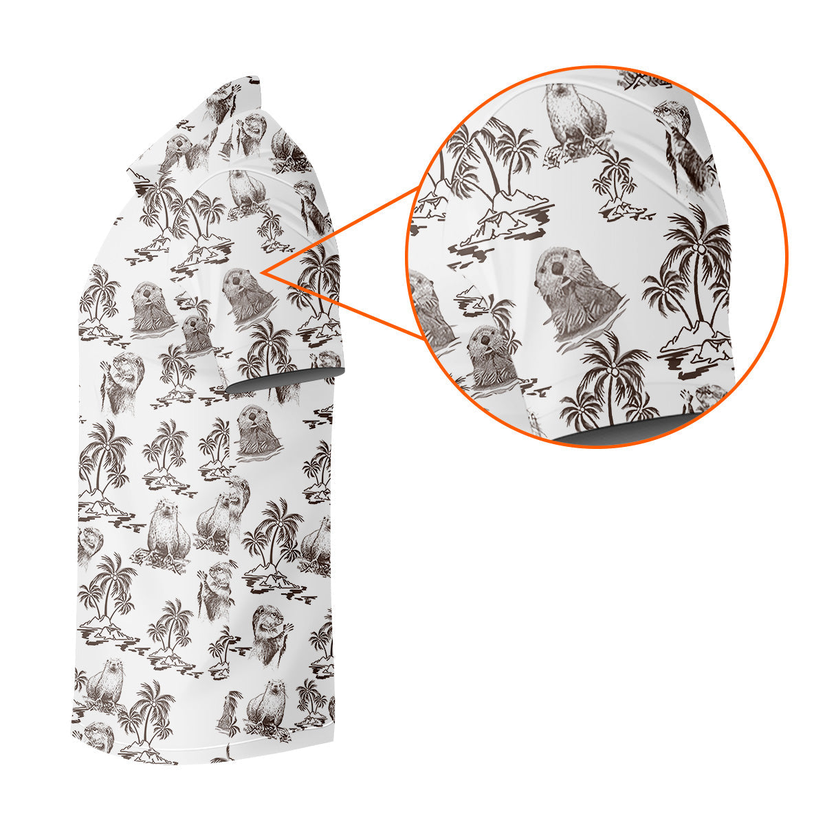 Adorable Sea Otter Tropical Golf Shirts, Cute Golf Outfit, Polo Shirts For Men, Golf Gift For Men