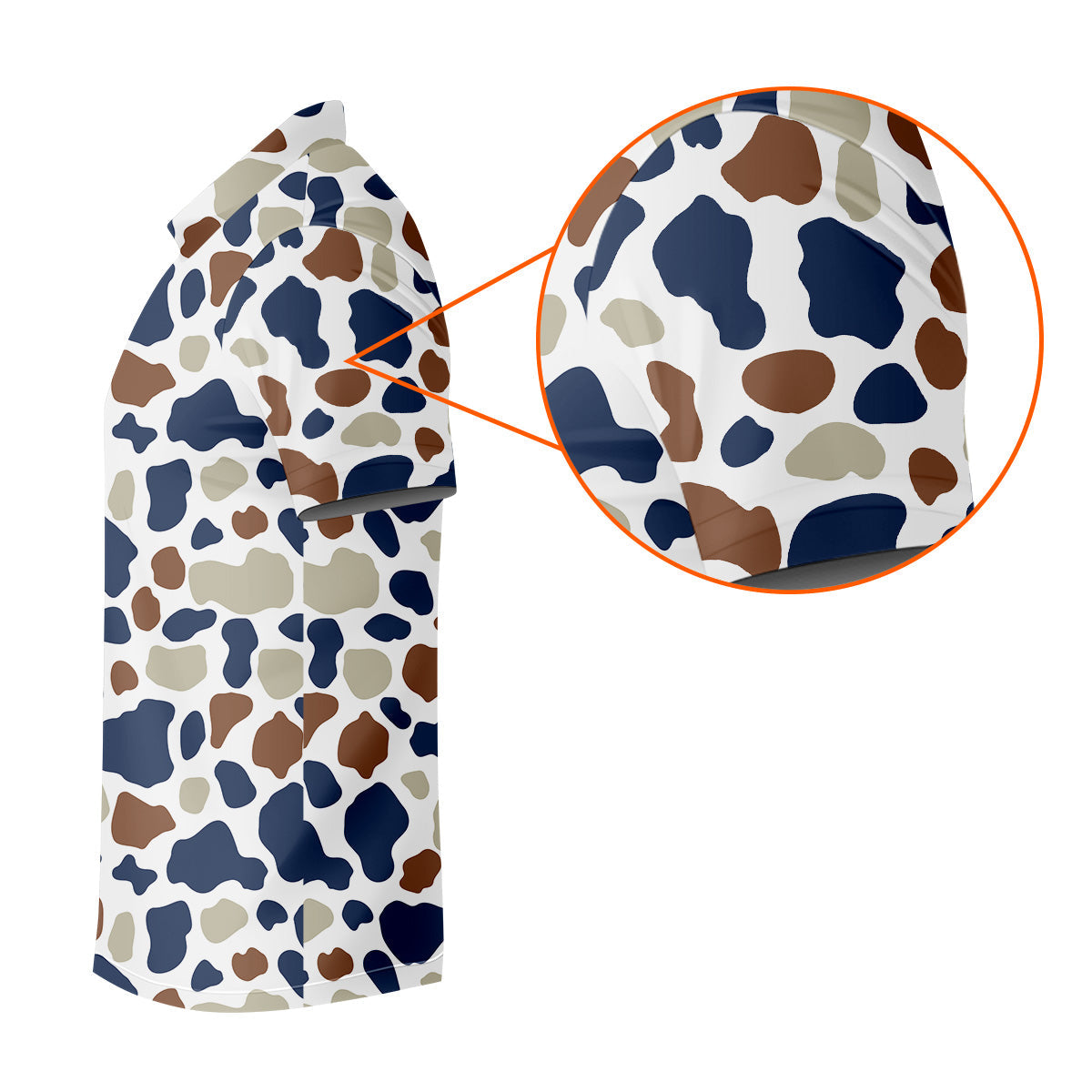 Cow Print Pattern Golf Polo Shirt, Fun Golf Shirts For Men, Polo Shirts For Men, Golfing Apparel