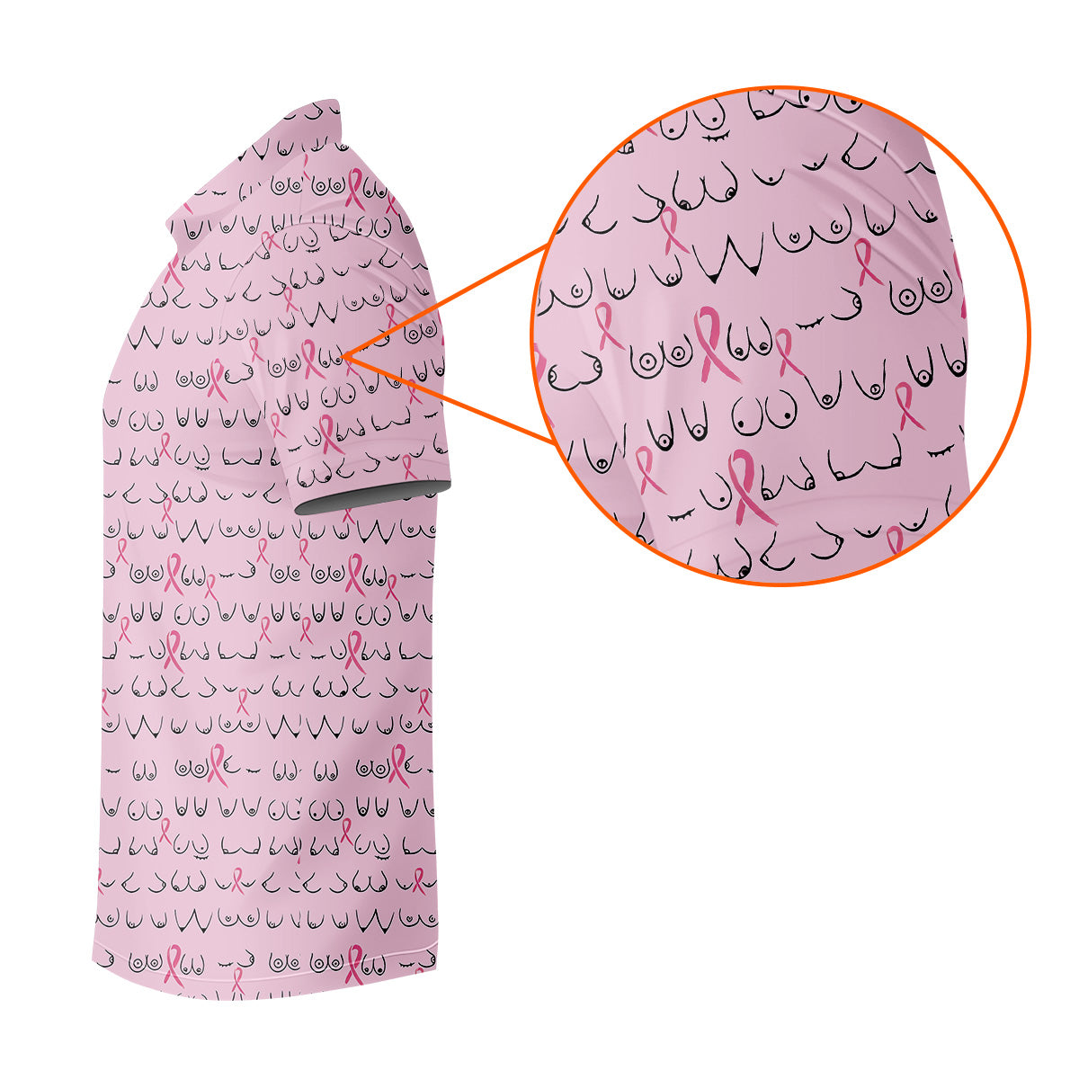 Breast Cancer Golf Shirt, Pink Golf Shirt Men, Fun Golf Shirts For Men, Cute Golf Shirt, Fun Golf Shirt