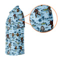 Blue Funny Sasquatch Tropical Golf Shirts, Men's Funny Golf Shirts, Golfing Apparel, Polo For Men