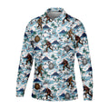 Funny Bigfoot Tropical Golf Shirts, Men's Funny Golf Shirts, Golfing Apparel, Polo For Men