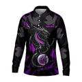 Black And Purple Dragon Golf Team Shirt, Mens Golf Polo Shirts, Cool Golf Gift, Golfing Apparel