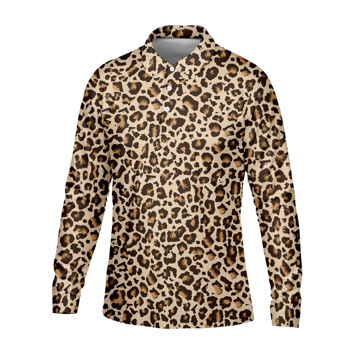 Brown Leopard Golf Tops For Men, Golf Gift For Men, Golf Shirts For Men, Golfing Apparel