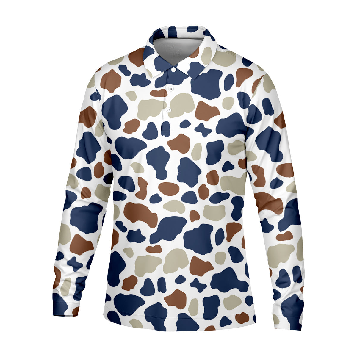 Cow Print Pattern Golf Polo Shirt, Fun Golf Shirts For Men, Polo Shirts For Men, Golfing Apparel