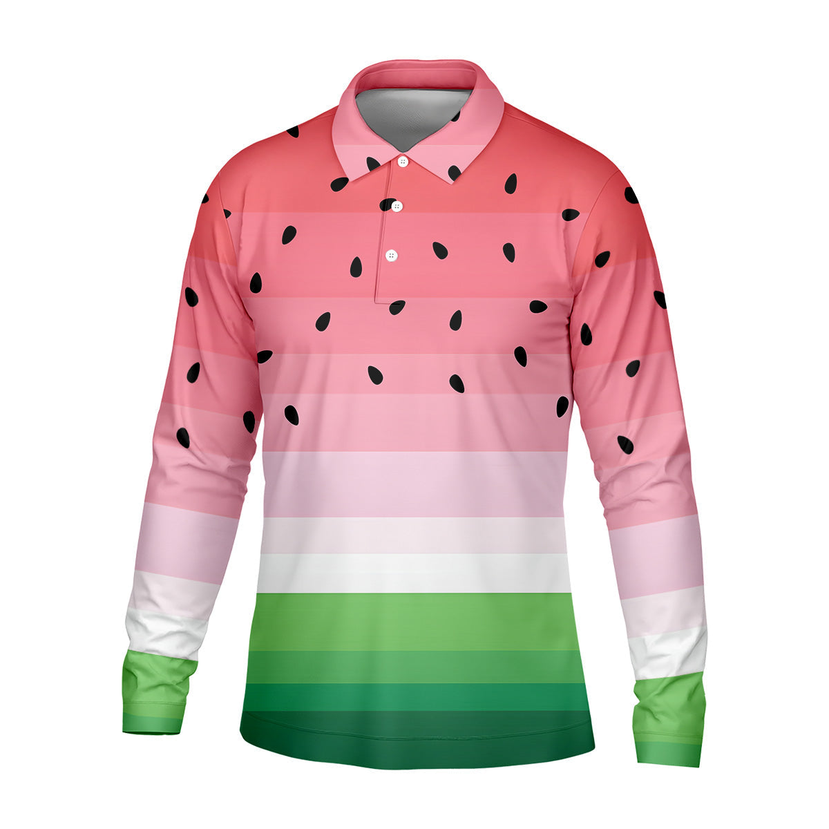 Watermelon Summer Mens Golf Polo Shirts, Pink Golf Shirt, Unique Gift For Golfer, Golfing Apparel