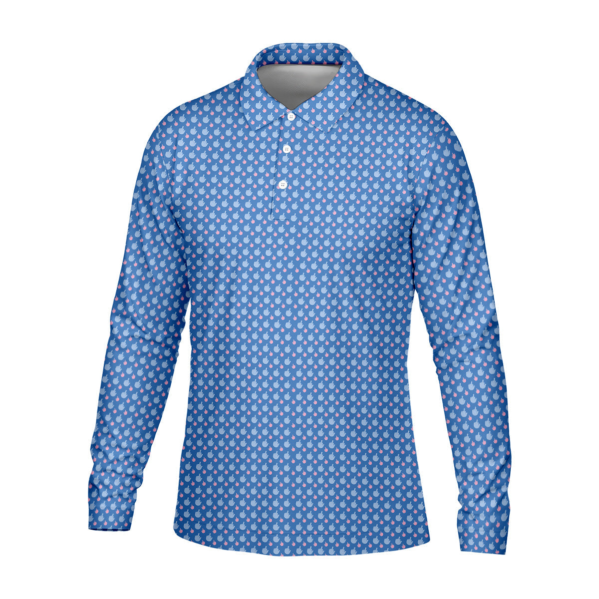 Dirty Finger Blue And Pink Fun Golf Shirts For Men, Cool Golf Gift, Golfing Apparel, Polo For Men