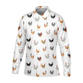 Prancing Chickens Men's White Golf Polo, Gift For Chicken Lover, Polo Shirts For Men, Golfing Apparel