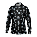 Desert Cactus Black And White Golf Tops For Men, Golf Gift For Men, Golf Shirts For Men