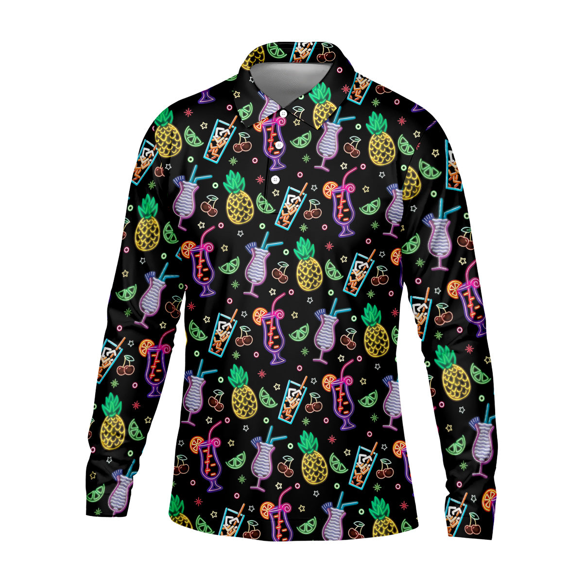 Pineapple Cocktail Tropical Golf Shirts, Hawaiian Golf Polo, Golf Gift For Men, Golf Shirts For Men