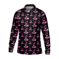 Flamingo Tropical Pink And Black Golf Tops For Men, Golf Gift For Men, Golf Shirts For Men