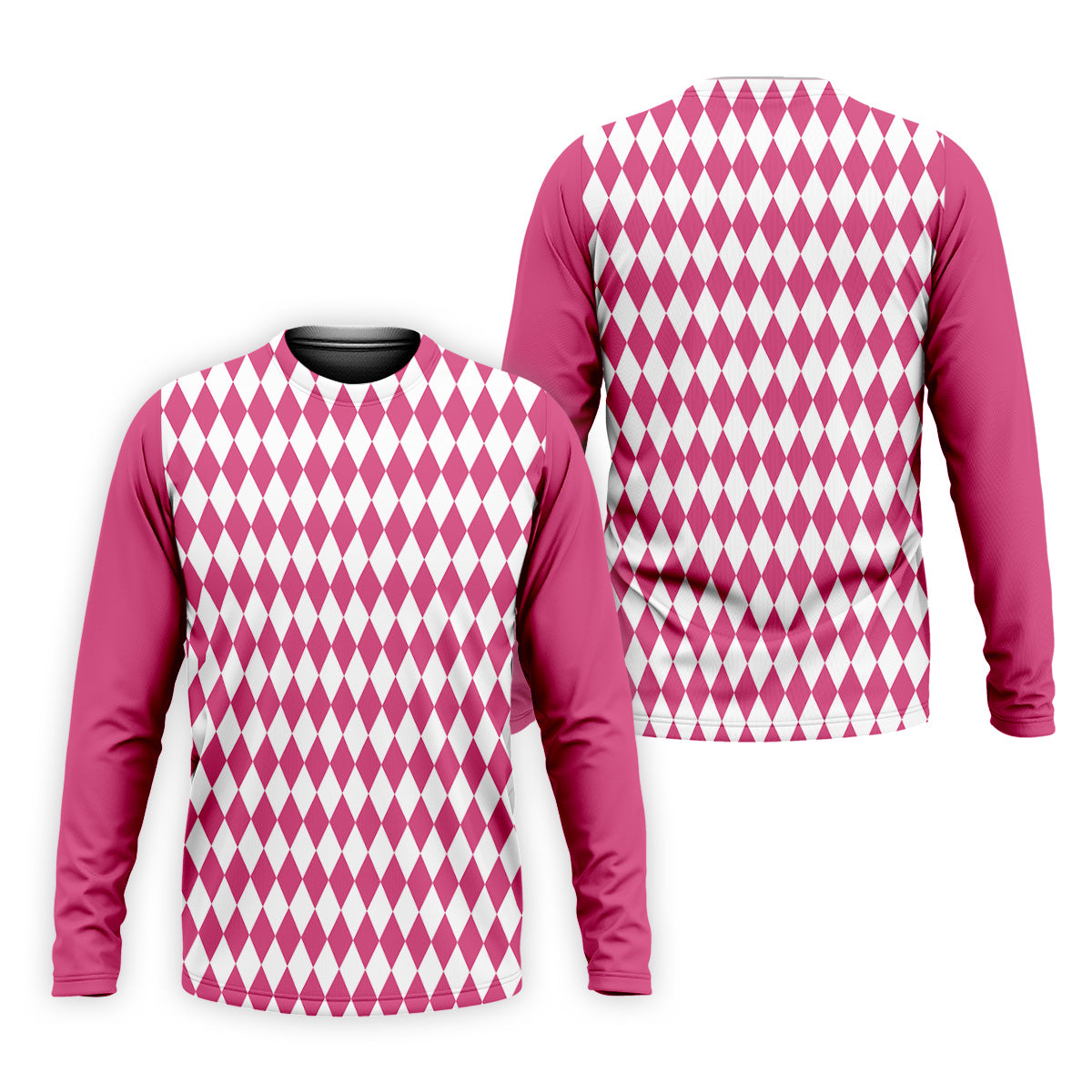 White And Pink Argyle Pattern Men Polo, Polo Shirts For Men, Golf Gift For Men, Golfing Apparel