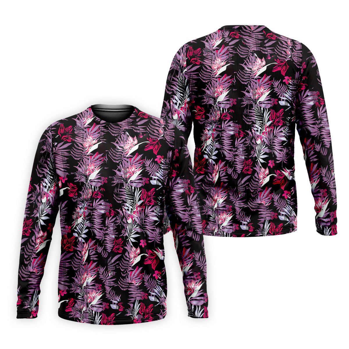 Purple And Black Tropical Golf Shirts, Golf Tops For Men, Polo Shirts For Men, Golfing Apparel