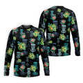 Tropical Floral Pattern Disc Golf Shirt, Black Golf Shirt, Polo Shirts For Men, Golf Gift For Men