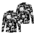 Skulls Splatter Black Grunge Mens Golf Polo Shirts, Cool Golf Gift, Golfing Apparel, Polo For Men