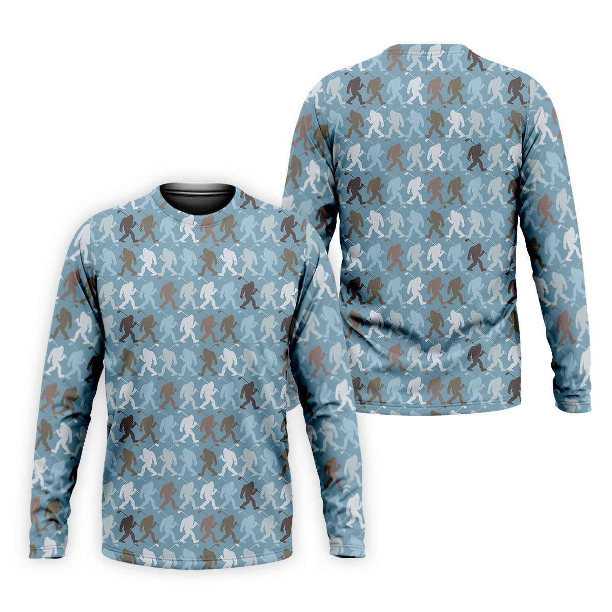 Bigfoot Silhouette Pattern Fun Golf Shirts For Men, Unique Gift For Golfer, Men's Golf Polo