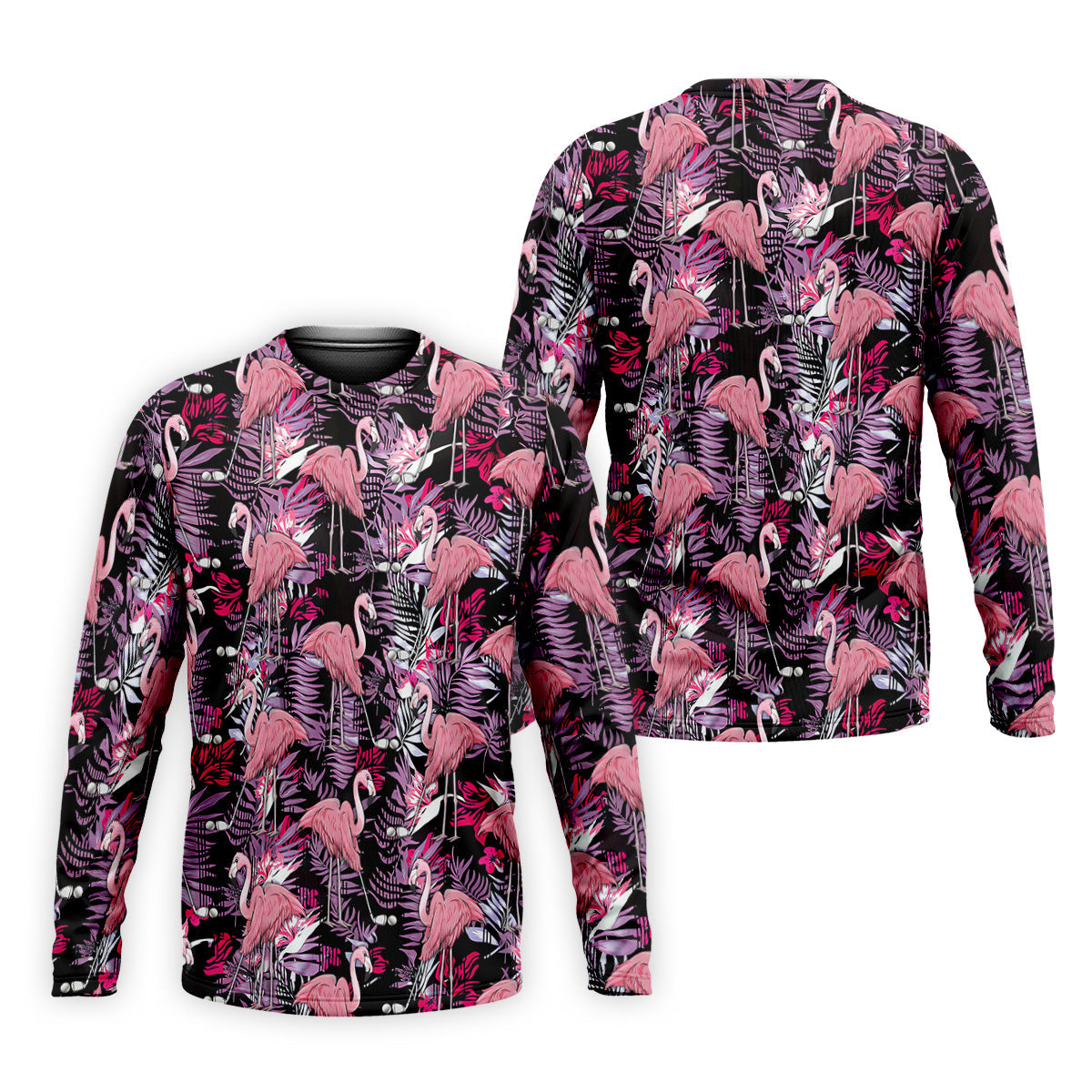 Tropical Flamingo Purple Golf Shirt, Golf Tops For Men, Polo Shirts For Men, Golfing Apparel
