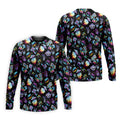 Funny Neon Cat Alien Mushroom Golf Tops For Men, Polo Shirts For Men, Golfing Apparel