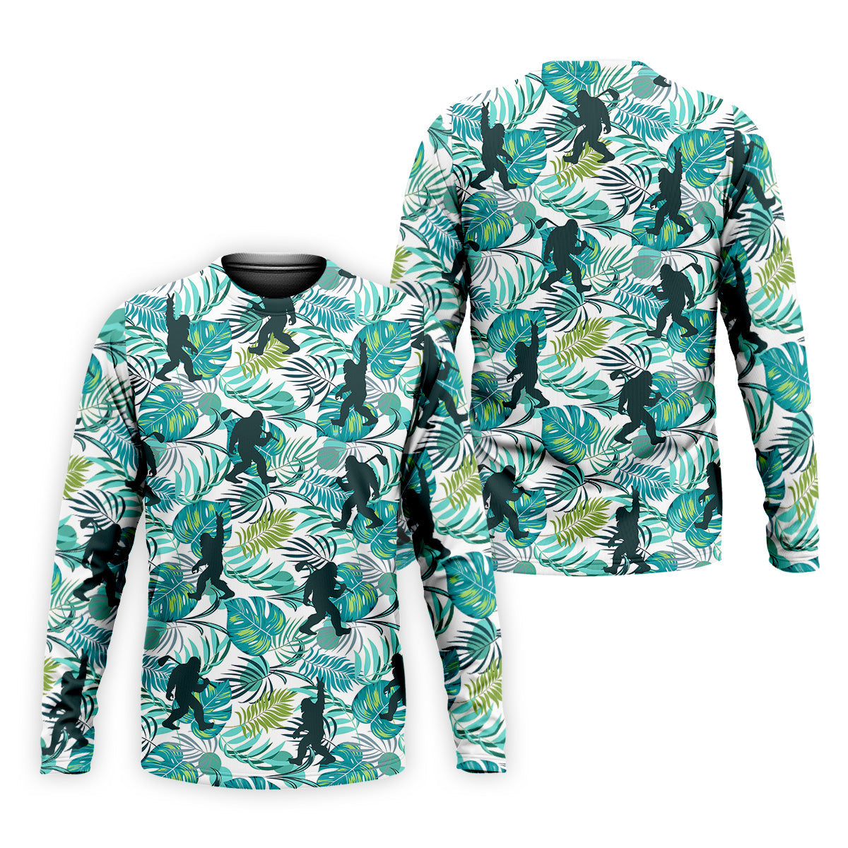 Tropical Green Bigfoot Golf Shirt, Golf Tops For Men, Custom Golf Polos, Golf Gift For Men
