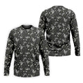 Dinosaur Golf Shirt, Funny Skeleton Patterned Golf Polos, Long Sleeve Golf Shirts, Men Golf Polo