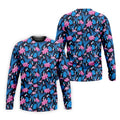 Flamingo Pink Pink And Blue Tropical Golf Shirts, Polo Shirts For Men, Golf Gift For Men, Golfing Apparel