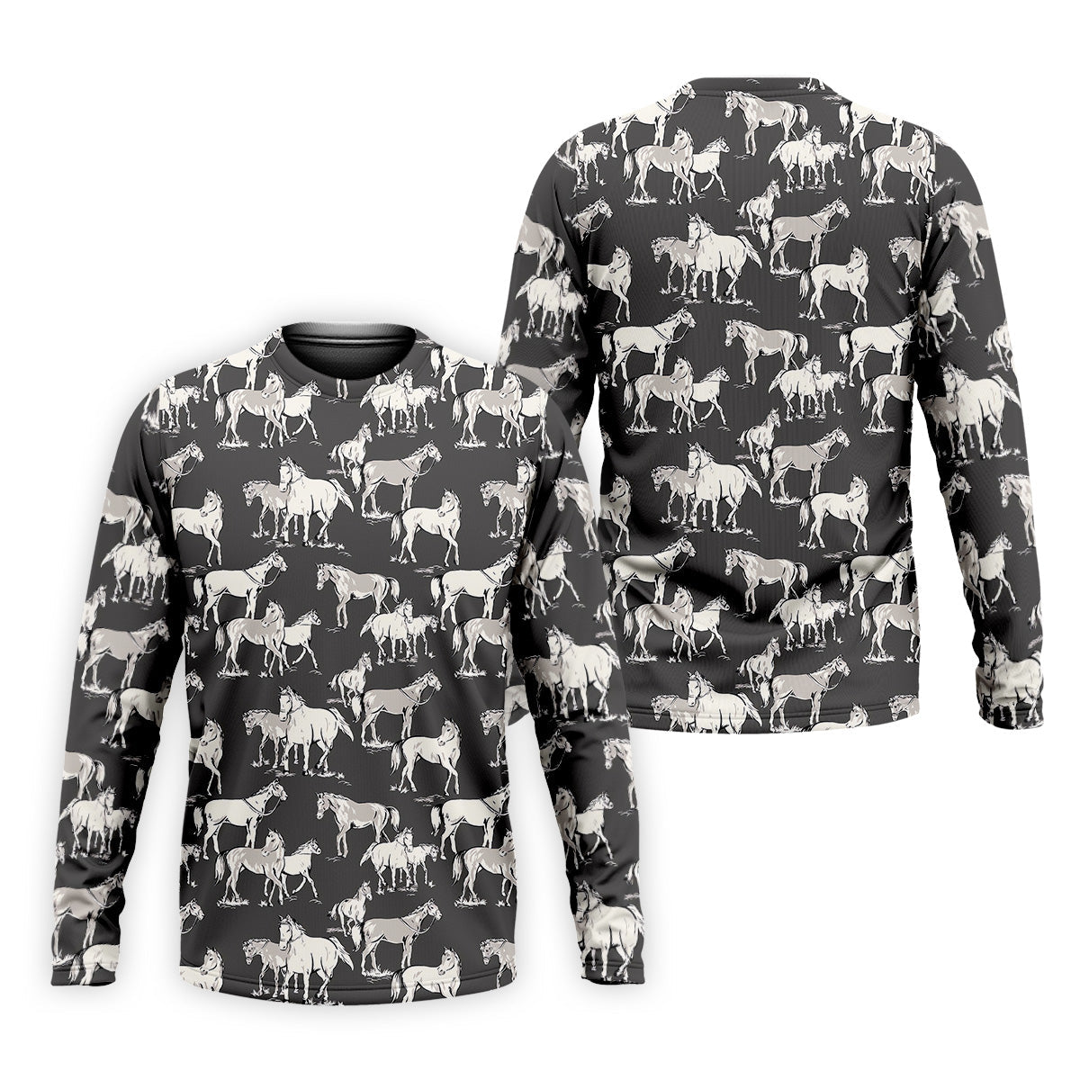 Wild Horse Seamless Pattern Golf Tops For Men, Hawaiian Golf Shirts, Polo For Men