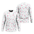 Flamingo Tropical White Polo Shirt Mens, Summer Polo Shirts, Unique Gift For Golfer