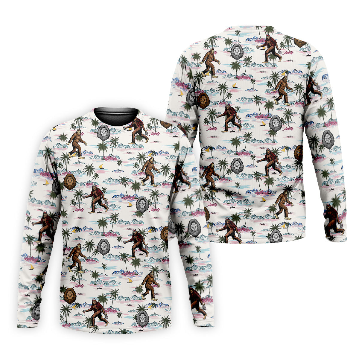 Funny Sasquatch Tropical Golf Shirts, Men's Funny Golf Shirts, Golfing Apparel, Polo For Men