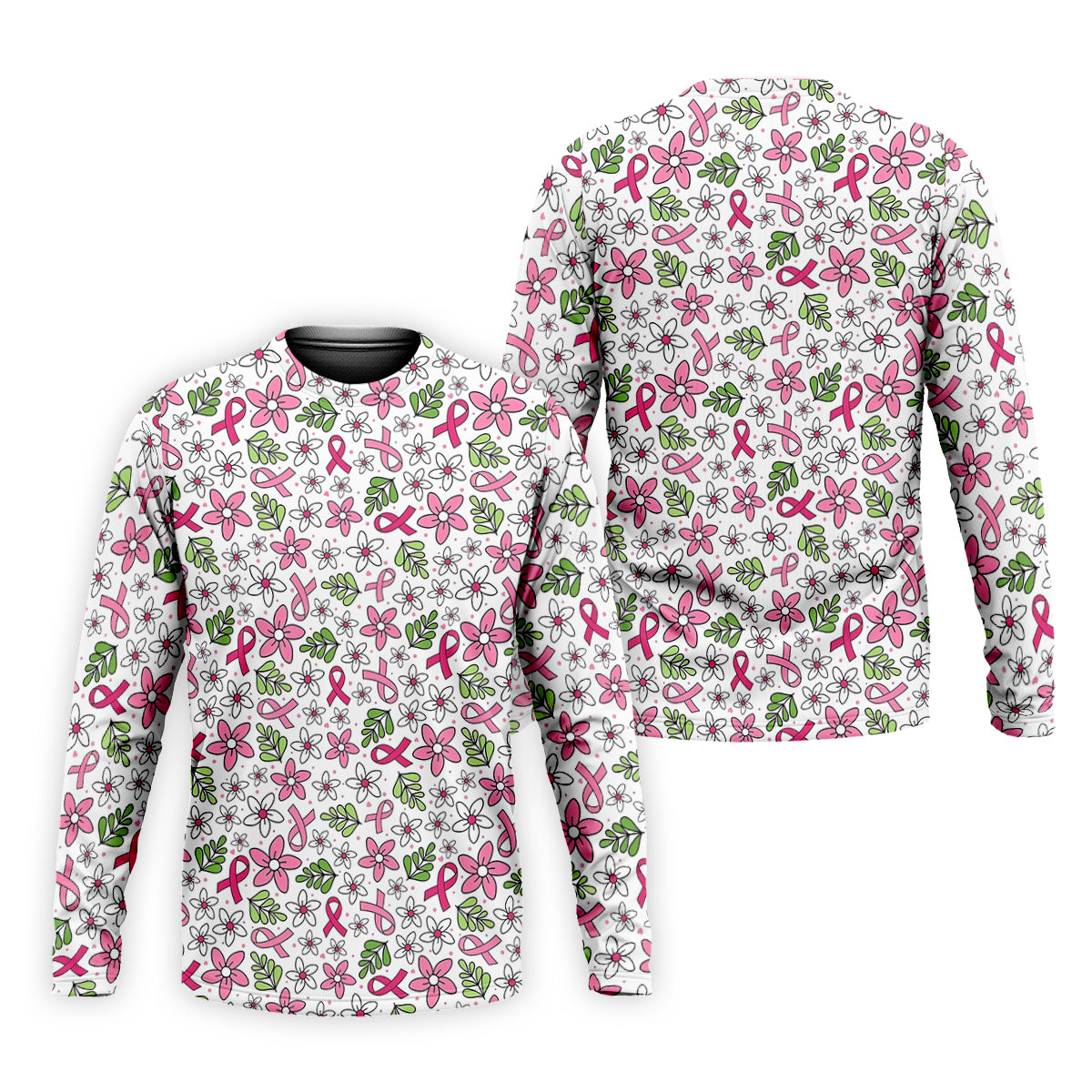 Breast Cancer Awareness Ribbon Flower Men Shirt, Cancer Awareness Shirt, Polo Shirts For Men