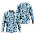 Blue Funny Sasquatch Tropical Golf Shirts, Men's Funny Golf Shirts, Golfing Apparel, Polo For Men