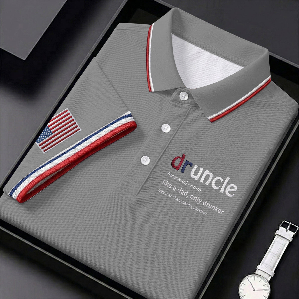 Druncle Like A Dad Only Drunker Father's Day Golf Shirt, Men's Funny Golf Shirts, Golf Gift For Dad