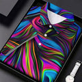 Neon Abstract Swirl Hawaiian Golf Shirt, Women's Golf Tops, Ladies Golf Shirts