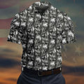 Dark Grim Reaper Skull Pattern Golf Polo Shirt, Mens Golf Polo, Golf Apparel For Men