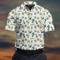 White Desert Golf Icons Pattern Golf Polo Shirt, Hawaiian Golf Shirt, Golf Polo Shirts For Men
