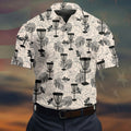 Minimalist Botanical Disc Golf Polo Shirt, Mens Golf Polo, Golf Shirts For Men