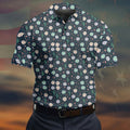 Boho Succulent And Cactus Hawaiian Golf Shirt, Mens Golf Polo, Printed Golf Shirts