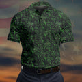 Dinosaurs In The Forest Deep Forest Green Hawaiian Golf Shirt, Polo Shirts For Men