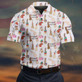 Light Pink Funny Birthday Dick Pattern Golf Polo Shirt, Men's Golf Shirt, Printed Golf Shirts