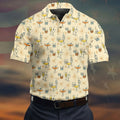 Retro Cocktail Drinks Pattern Golf Polo Shirt, Golf Polo Shirts For Men, Mens Golf Apparel
