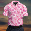 Breast Cancer Pink Ribbon Angel Wings Polo Shirt, Men's Golf Shirt, Golf Apparel For Men