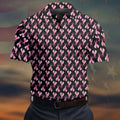 Pink Ribbon Pattern Breast Cancer Polo Shirt, Men's Golf Shirt, Mens Golf Apparel