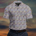 Dancing Figures Moon And Stars Pattern Polo Shirt, Mens Golf Shirts, Golf Apparel For Men